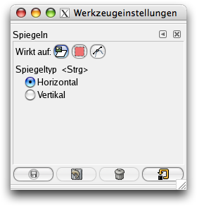 Eigenschaften des Werkzeuges Spiegeln
